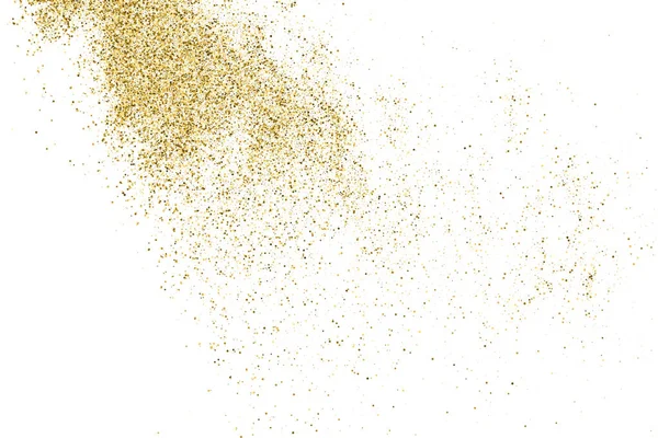 Gold Glitter Textura Isolada Sobre Branco Lantejoulas Cor Dourada Contexto — Vetor de Stock