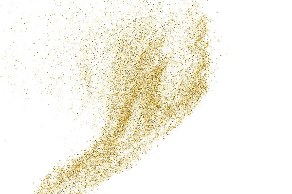 Gold Glitter Textura Isolada Sobre Branco Lantejoulas Cor Dourada Contexto — Vetor de Stock