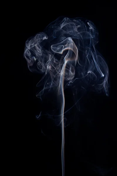 Humo Abstracto Mueve Sobre Fondo Negro — Foto de Stock