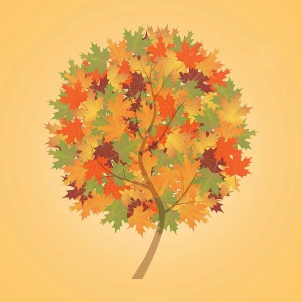 Árbol de otoño abstracto — Vector de stock