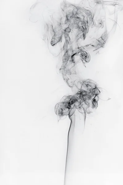 Abstrakter Schwarzer Rauch Auf Weißem Hintergrund — Stockfoto