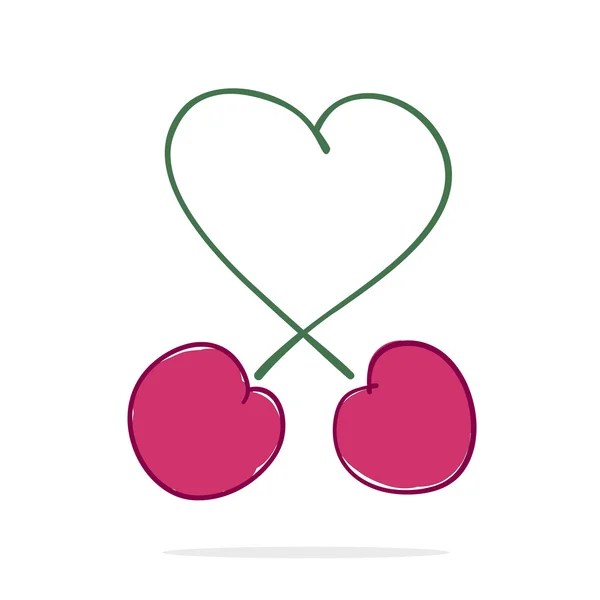 Amore ciliegia — Vettoriale Stock