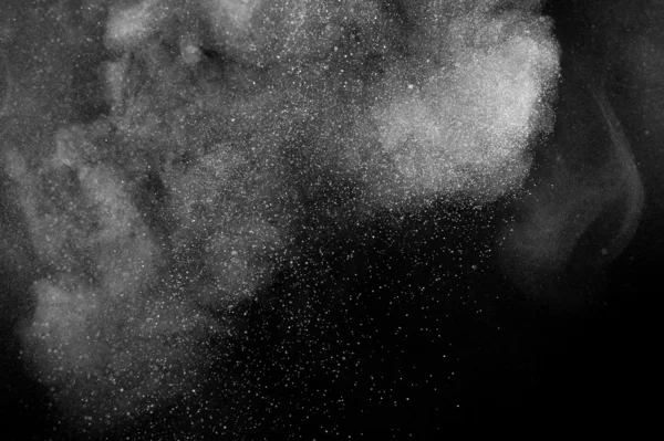 Abstract White Powder Explosion Black Background — Stock Photo, Image