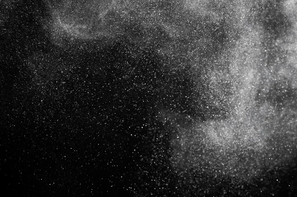 Explosion Abstraite Poudre Blanche Sur Fond Noir — Photo