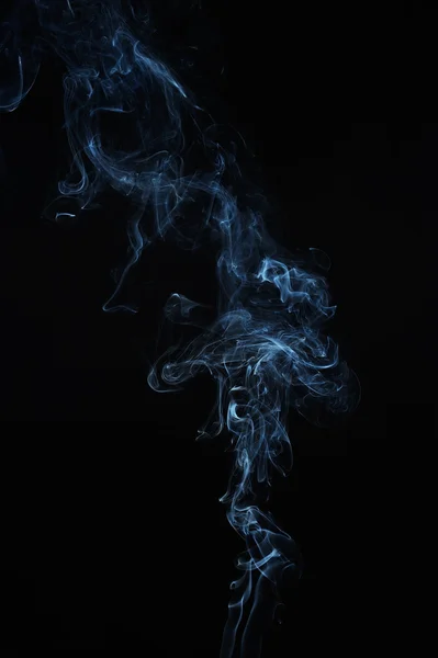 Abstrakter Rauch Bewegt Sich Auf Schwarzem Hintergrund — Stockfoto