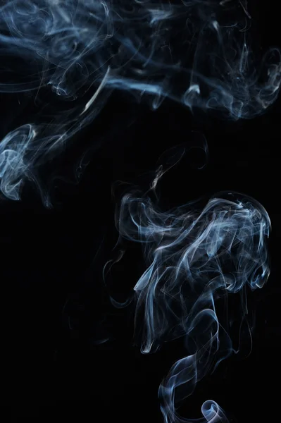 Humo Abstracto Mueve Sobre Fondo Negro — Foto de Stock