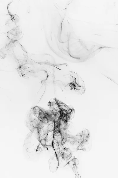 Abstract Black Smoke White Background — Stock Photo, Image