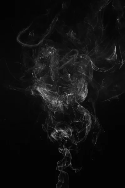Fumaça Abstrata Move Sobre Fundo Preto — Fotografia de Stock