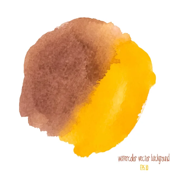 Cercle aquarelle brun et jaune — Image vectorielle