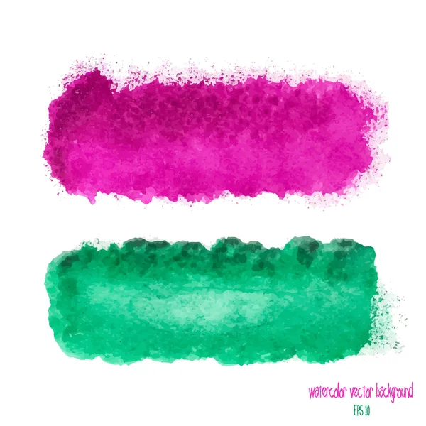 Pink and green watercolor banner — Stock Vector