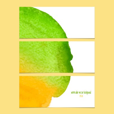 Vektör afiş suluboya sarı ve yeşil ile