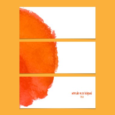 Vektör afiş suluboya turuncu ve kırmızı