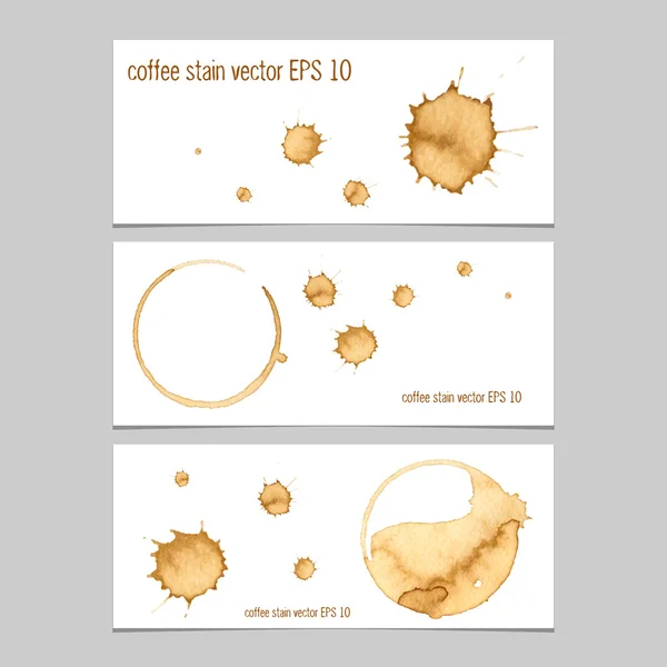 Vektör afiş kahve ile sulu boya lekesi. — Stok Vektör