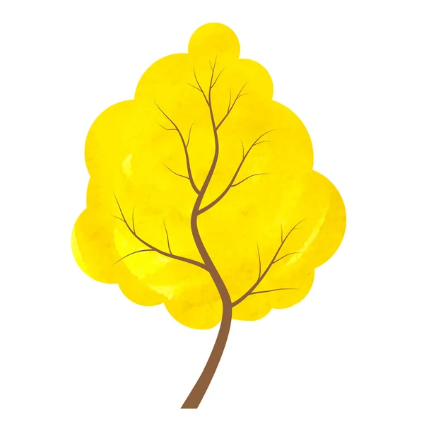 Abstrakter gelber Baum auf weißem Hintergrund. — Stockvektor