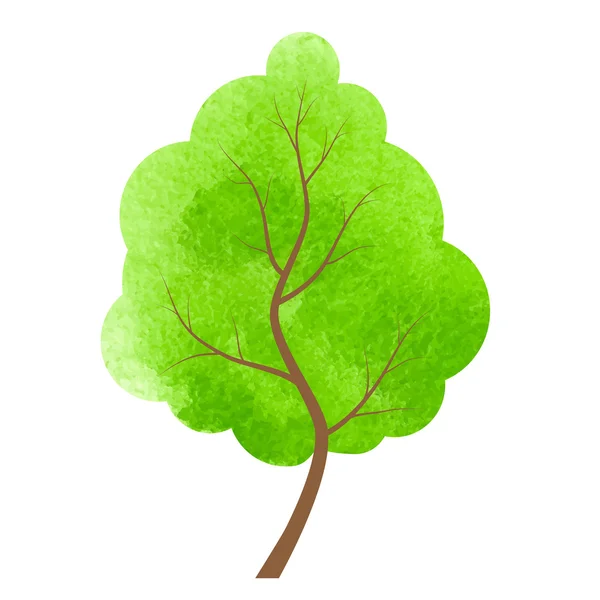 Árvore verde abstrata sobre um fundo branco . — Vetor de Stock