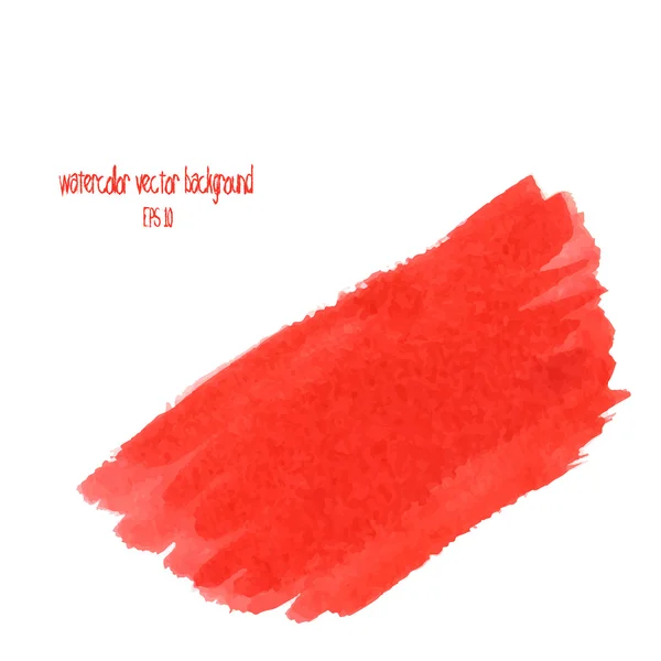 赤の抽象的な水彩画の汚れ — ストックベクタ