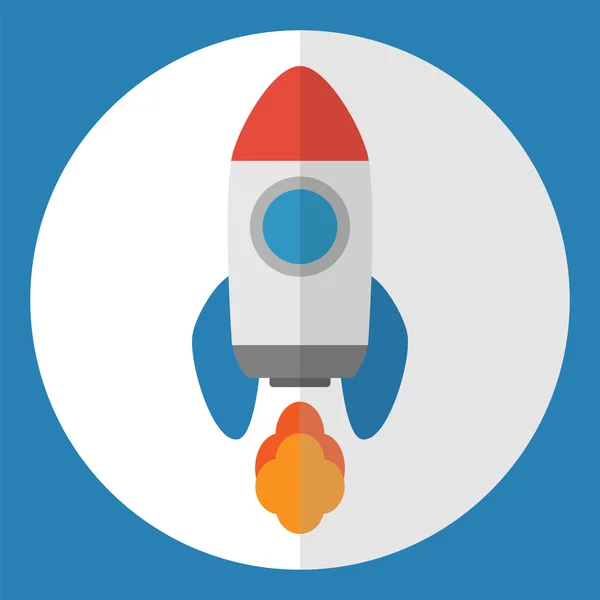 Icona del razzo spaziale. Simbolo del concetto Start Up . — Vettoriale Stock