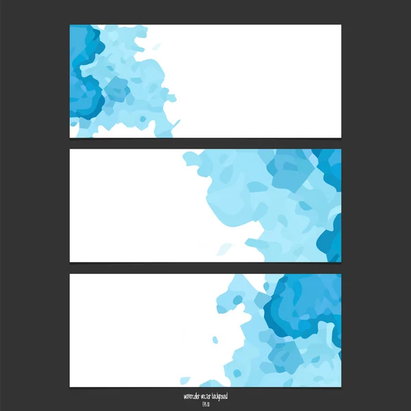 Bannières vectorielles avec aquarelle bleue — Image vectorielle