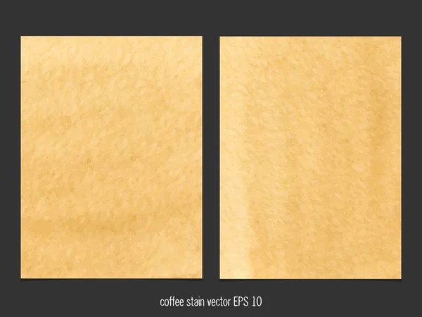 Vektor bakgrund med kaffe fläcken akvarell. — Stock vektor