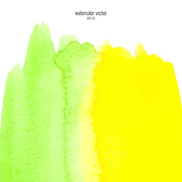 Grüne und gelbe Aquarell quadratischen Hintergrund — Stockvektor
