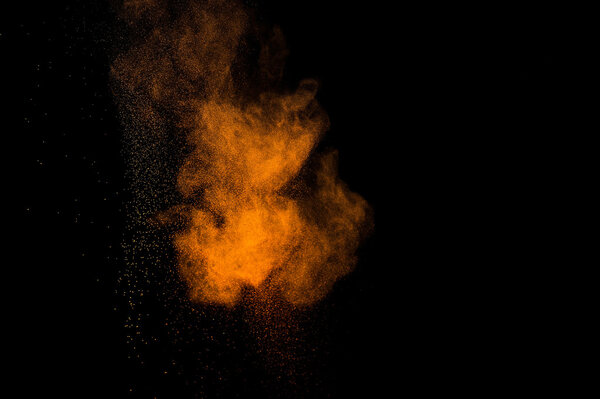 Abstract orange paint Holi.