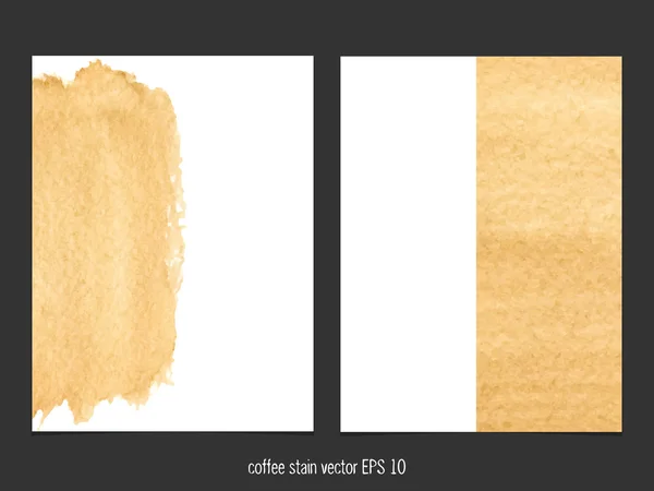 Vektor Hintergrund mit Kaffeefleck Aquarell. — Stockvektor