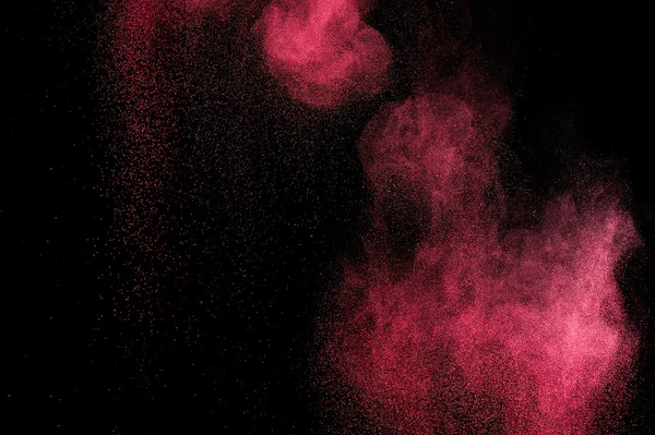 Pittura Astratta Rosa Holi Astratto Esplosione Polvere Rosa Sfondo Nero — Foto Stock