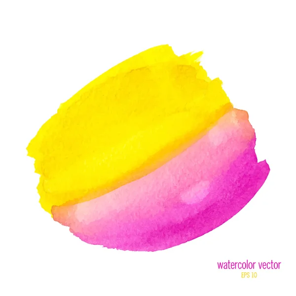 Cercle aquarelle rose et jaune — Image vectorielle