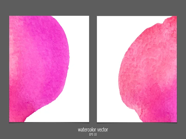 Vector background with watercolor pink and red. — Stok Vektör