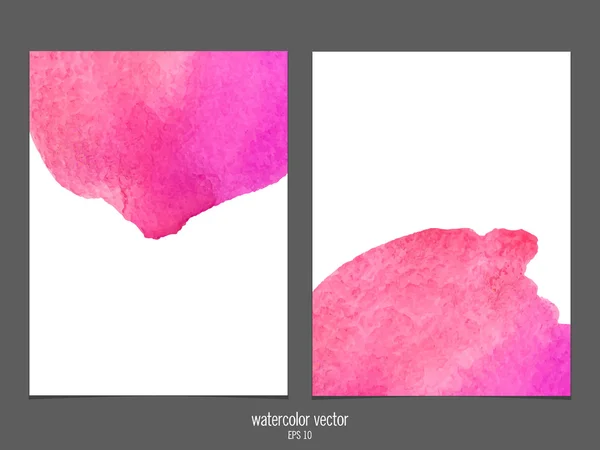 Vector background with watercolor pink and red. — Stok Vektör