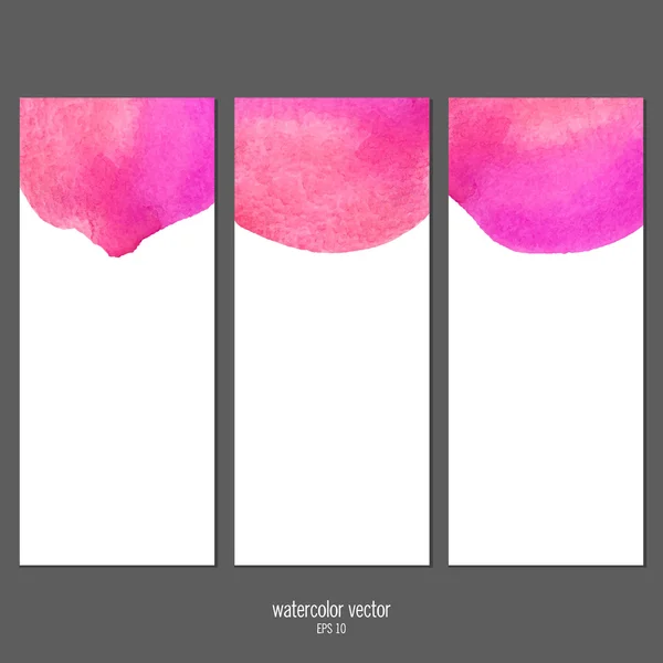 Vector banners with watercolor pink and red. — Wektor stockowy
