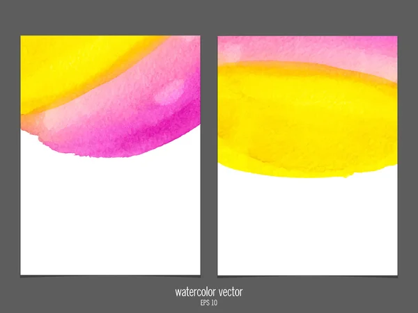 Sfondo vettoriale con acquerello rosa e giallo . — Vettoriale Stock