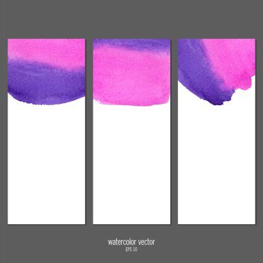  Suluboya vektör afiş pembe ve mor .