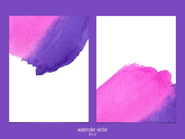 Fond vectoriel avec aquarelle rose et violet . — Image vectorielle