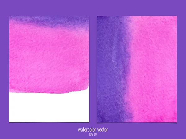 Sfondo vettoriale con acquerello rosa e viola . — Vettoriale Stock