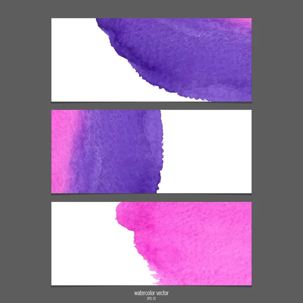 Aquarell-Vektorbanner rosa und lila . — Stockvektor