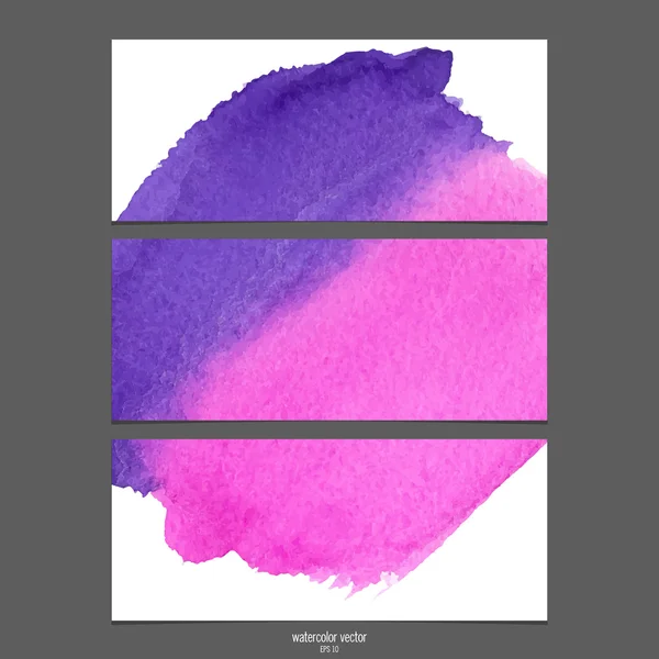 水彩ベクトルバナーピンクと紫 . — ストックベクタ