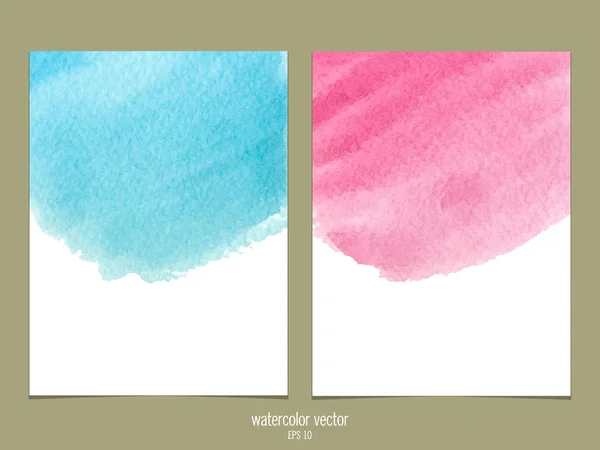 Aquarelle rose et bleu fond vectoriel — Image vectorielle