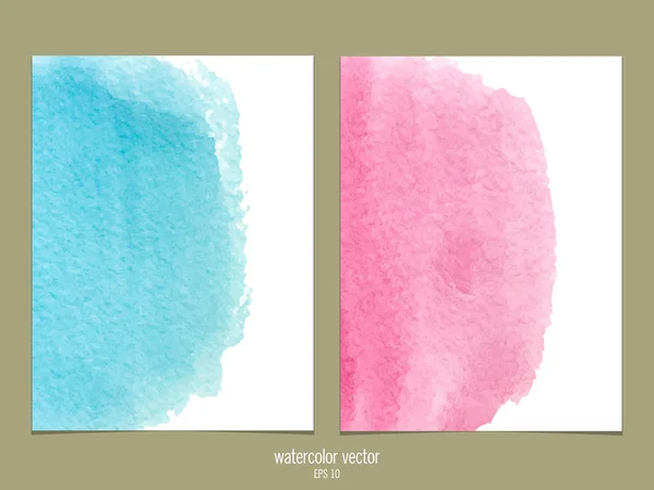 Roze en blauwe aquarel vector achtergrond — Stockvector