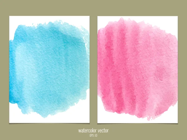 ピンクとブルーの水彩ベクトルの背景 — ストックベクタ