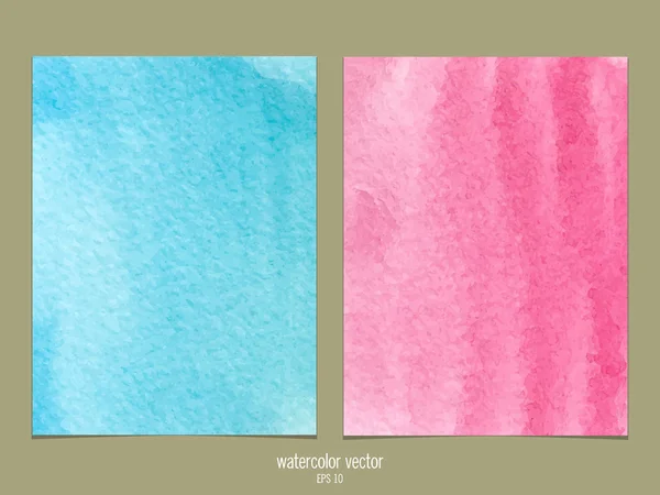Rosa und blau Aquarell Vektor Hintergrund — Stockvektor