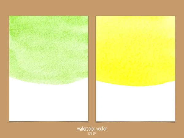 Sfondo vettoriale acquerello verde e giallo — Vettoriale Stock