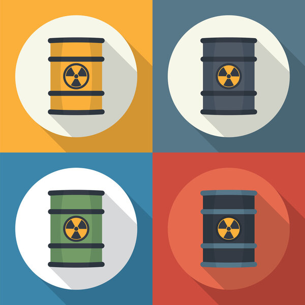 Radioactive waste in barrels .