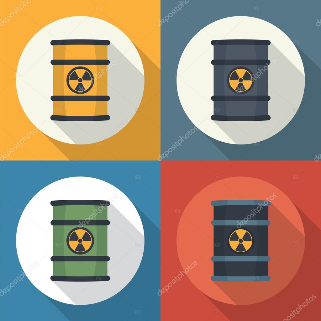 Radioactive waste in barrels .