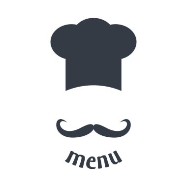 Big chef hat with mustache vector illustration. vector