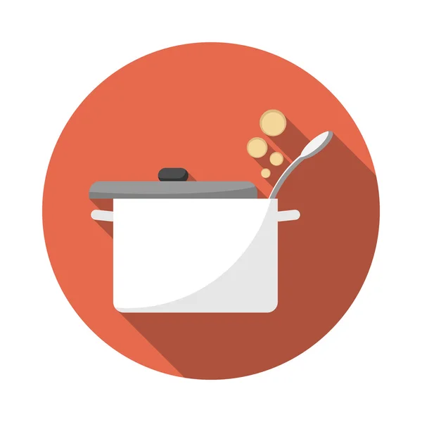 Saucepan with lid open. — Stock Vector