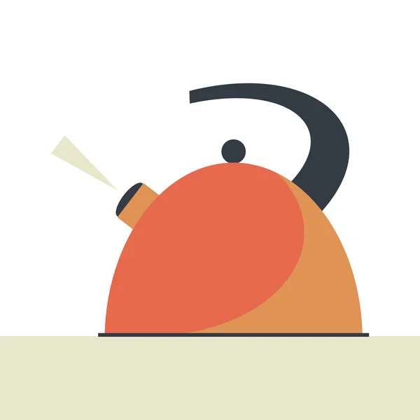 Boiling kettle flat vector. — ストックベクタ