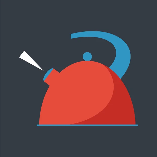 Boiling kettle flat vector. — ストックベクタ