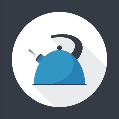 Boiling kettle with long shadow.