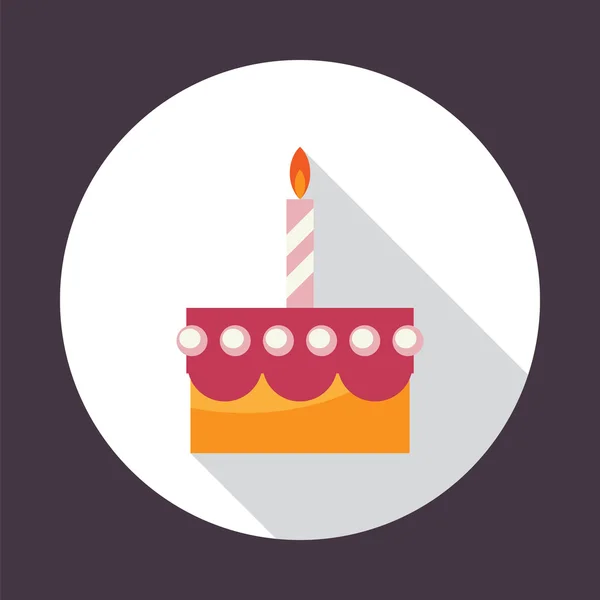 Verjaardag cake platte vector pictogram. — Stockvector